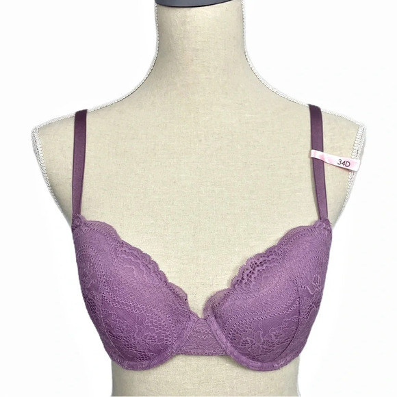 La Vie en Rose Lightly Lined lace bra Size 34D underwire Mauve NWT - Picture 1 of 8